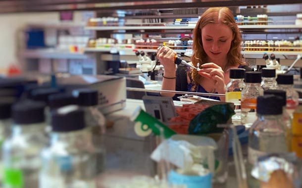 a woman at work in a laboratory