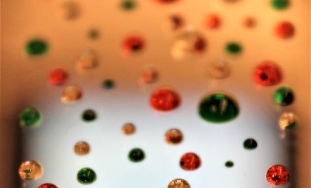 magnified image of droplets