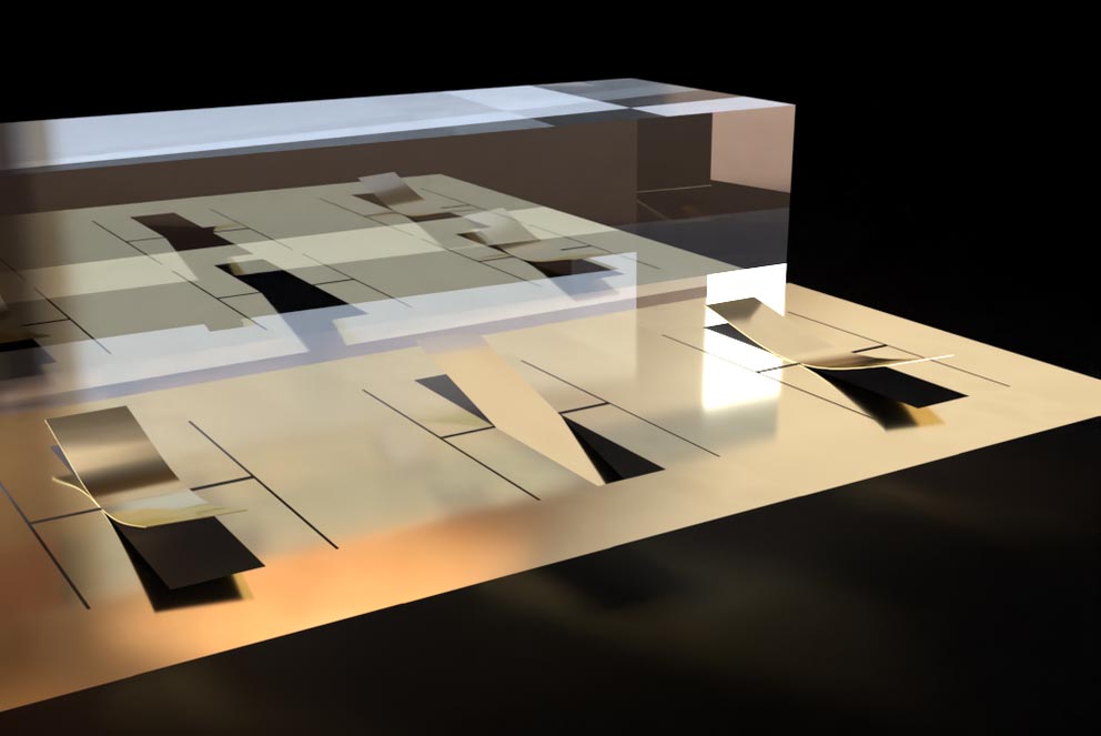 illustration of kirigami cuts to 3D nanomaterials