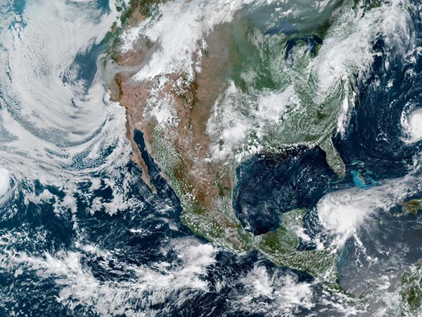 satellite image of north america