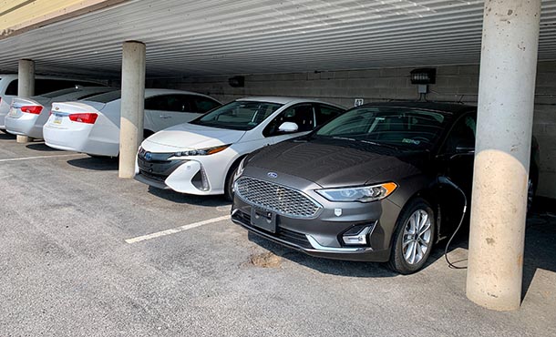 vehicle recharging at a charging station