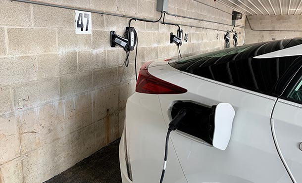 vehicle recharging at a charging station