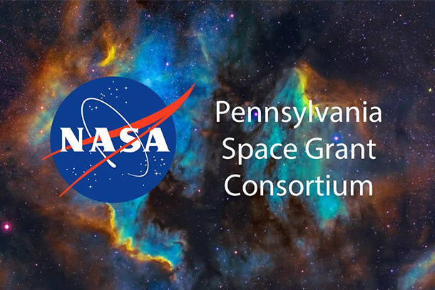 NASA Pennsylvania State Grant Consortium logo on space background