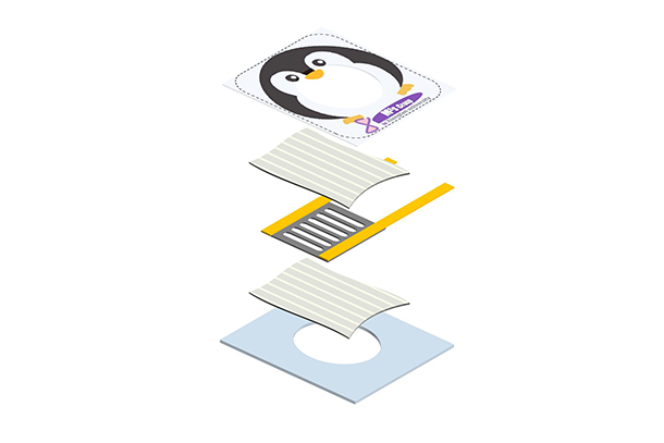 Graphic illustration of layered materials for biosensor