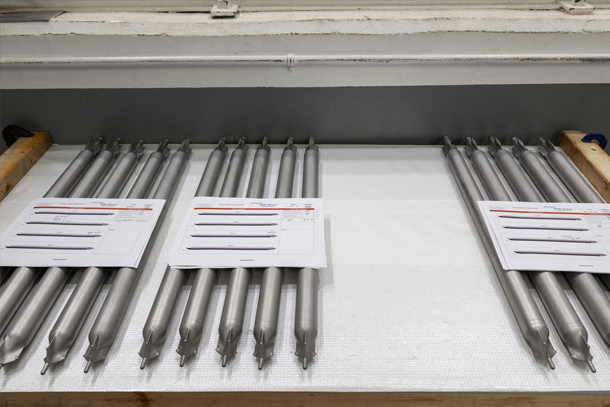 fuel rods in the core of a nuclear reactor