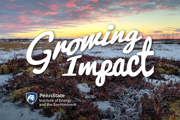 landscape image with the words "Growing Impact" overlayed across the image.