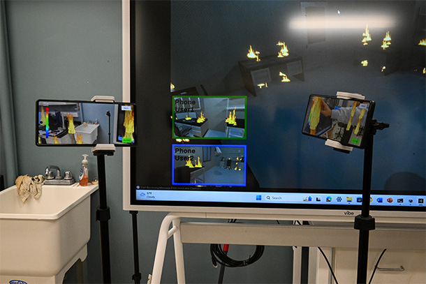 The digital setup used to test the mixed-reality systems.