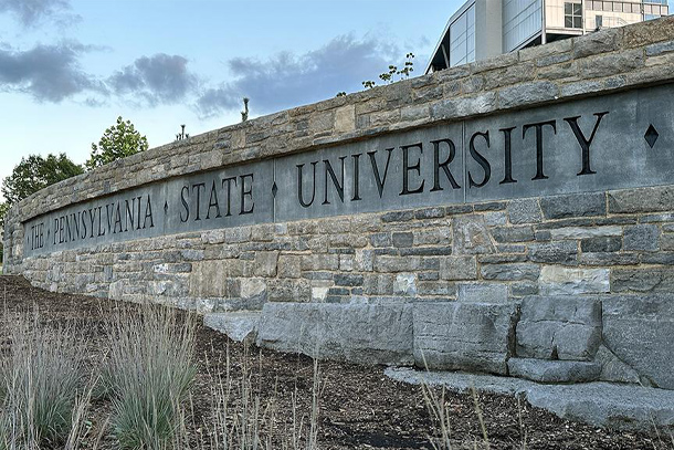 "Pennsylvania State University" sign at Beaver Stadium. 