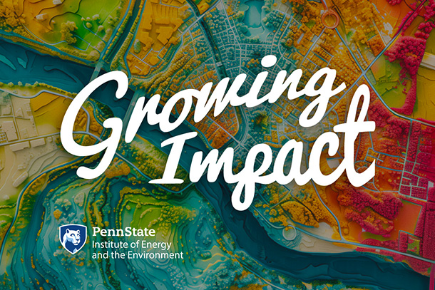 the words "growing impact" on a multicolored background.