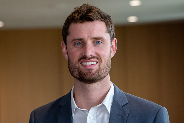 Person standing in conference room