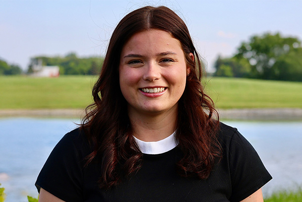 A biomedical engineering graduate student at Penn State poses for a headshot.